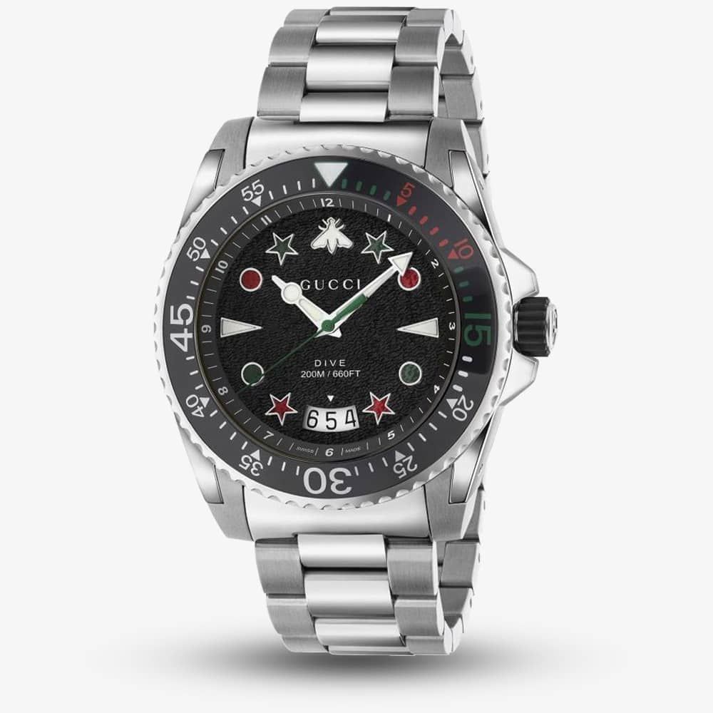 Gucci Men's Dive Steel Bracelet Watch - YA136221